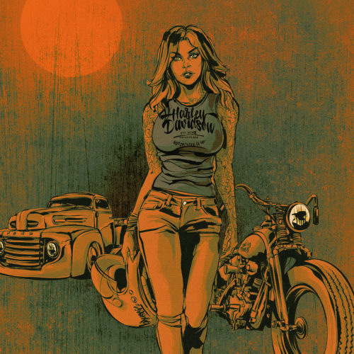 Biker Girl Poster